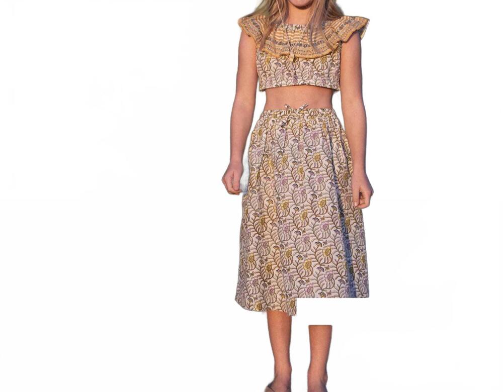 NEW PINK CHICKEN girl's loretta skirt in beige